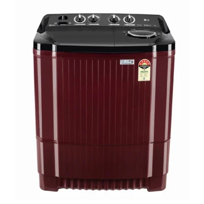 LG P8535SDAZ 8.5KG Semi Automatic Top Load Washing Machine, Roller Jet Pulsator + Soak, Burgundy