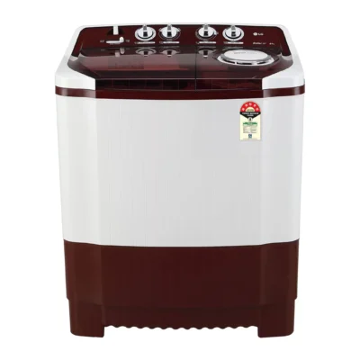 LG P8035SRAZ 8Kg Semi Automatic Top Load Washing Machine, Roller Jet Pulsator + Soak, Burgundy