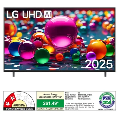 LG 65UA83006LA.ATR 164 cm (65) 4K UHD AI TV, α7 AI Processor Gen8, FILMMAKER MODE™, with Dolby Atmos 2025