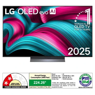 LG OLED55C56LA.ATR OLED evo 139cm (55) TV, α9 AI Processor 4K Gen8, Dolby Vision, Dolby Atmos, FILMMAKER MODE™, 2025